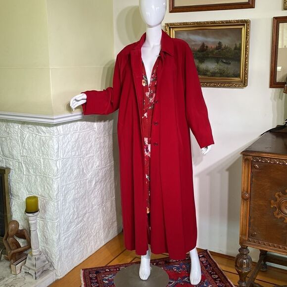 London Fog Oversized Maxi Length Trench Coat - Picture 8 of 13